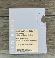 JLO Beauty That Limitless Glow Sheet Mask 3 Custom Designed, 2 Piece Masks NEW