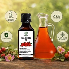 100% Pure Cold Pressed Rosehip Seed Oil Extra Virgin Face Hair Body Food Grade 1