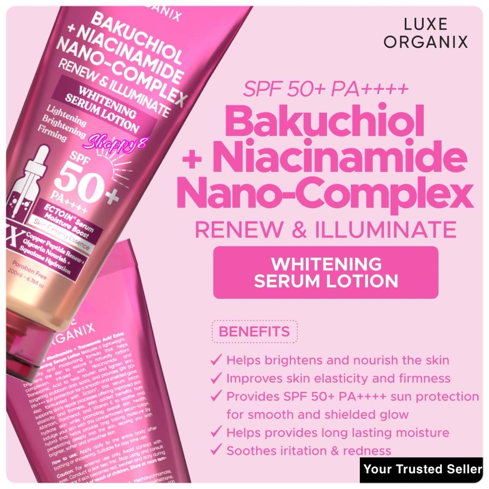 Luxe Organix Niacinamide + Bakuchiol Nano-Complex Serum Lotion (200ml)