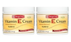De La Cruz® 10,000 IU Vitamin E Cream 4 OZ – Allergy Tested, USA Made (2 JARS)