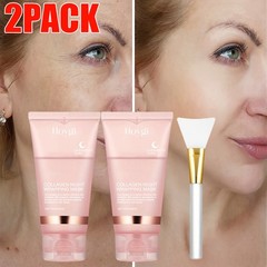 2 Pack Collagen Overnight Wrapping Peel Off Facial Mask Renewal Night Skin Care