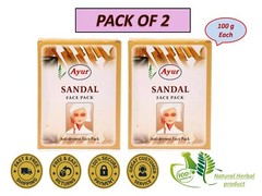 Pack OF 2 Ayur Sandal Face Pack (100 gm) Free Fast Shipping.