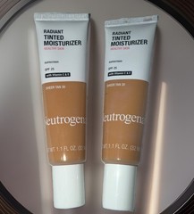 TWO (2) Neutrogena~Radiant Tinted Moisturizer~SPF25~Sheer Tan 30~(1.1fl.oz/32ml)