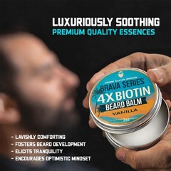 Biotin Beard Balm for Men – Growth & 2 Ounce (Pack of 2),
