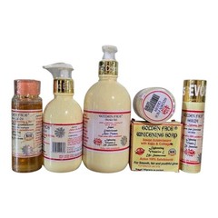 6pcs Golden Face body lotion, serum, Shower Gel, Oil, Face Cream & Face Soap