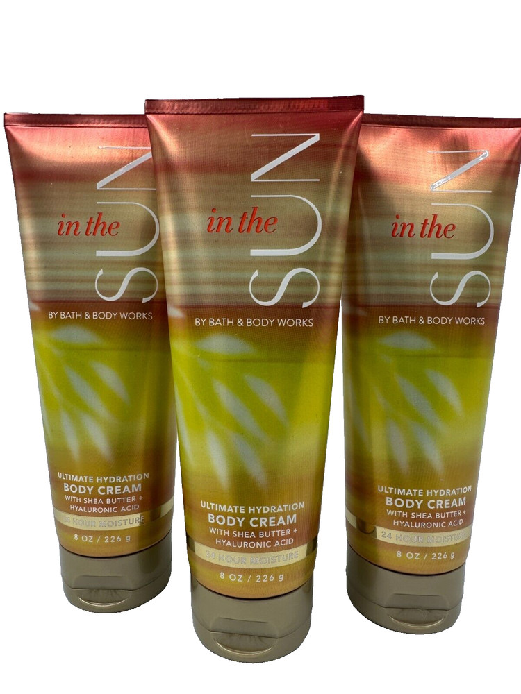 NEW Bath & Body Works Lot of 3 Tubes In The Sun Body Cream Lotion 8 oz