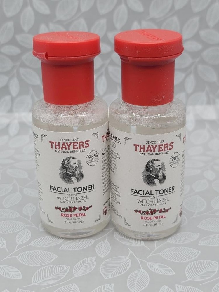 THAYERS Alcohol-Free Witch Hazel Facial Toner Rose Petal, 3 Fl. Oz. – Pack of 2