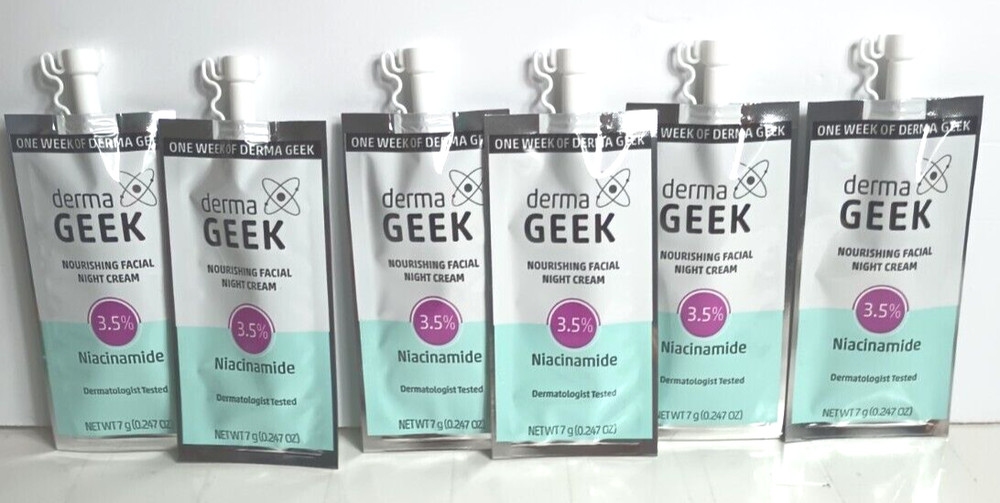 Lot of 12 Derma Geek Nourishing Facial Night Cream Niacinamide 3.5% .247 oz NEW