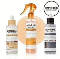 Dr. Melaxin Peel Shot 3-Piece Exfoliant Set Rice & Black Rice Skincare Free Ship