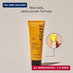 Acure Brightening Facial Scrub – Exfoliating 4 Fl Oz (Pack of 2), No Color