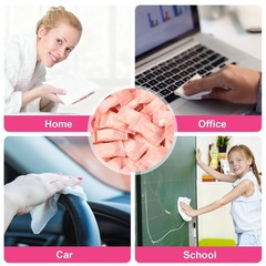 150Pcs Compressed Towel Tablets, Portable Mini 1 Count (Pack of 150), Pink