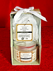 SJ Creations Winter Eucalyptus Mint Body & Foot Scrub Set 12oz w/ Loofah B6