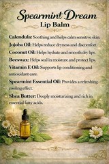 Homemade Organic Lavender Dream Kit Spearmint Lip Balm Hand Cream & Lavender…