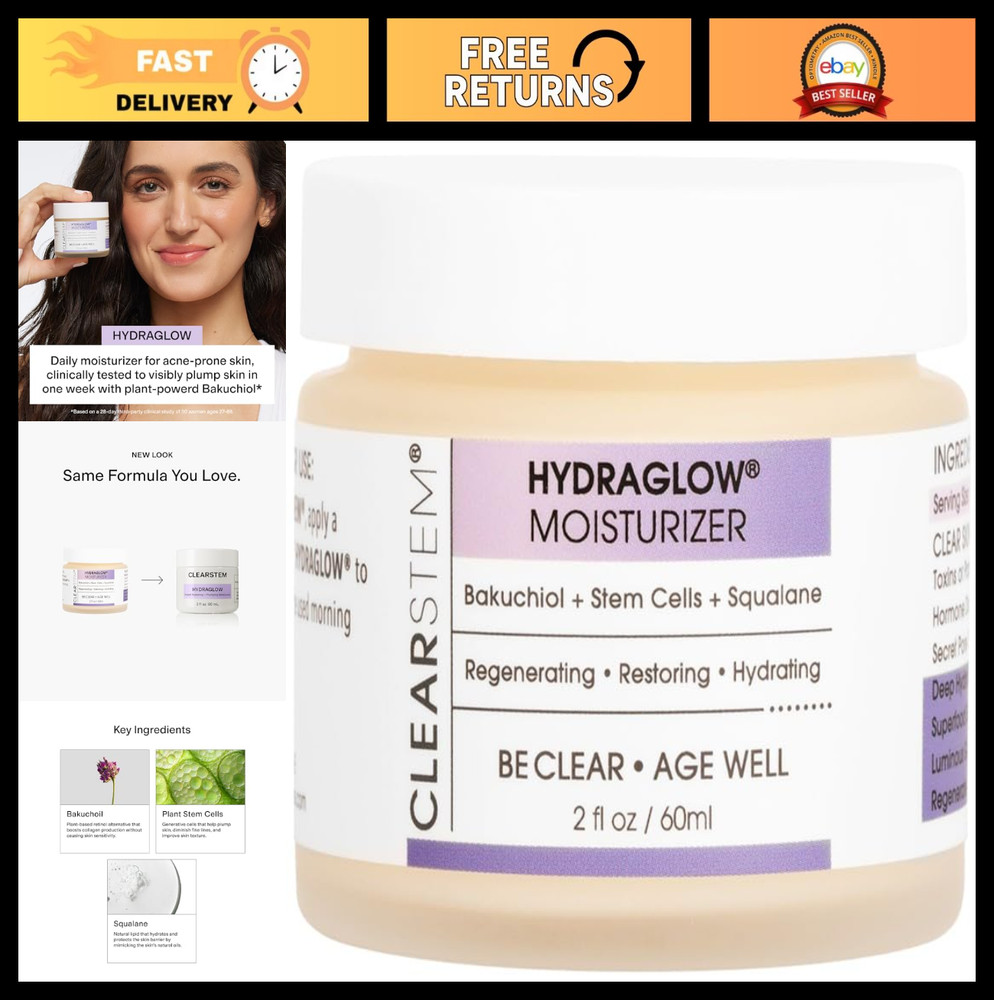 Hydraglow Stem Cell Moisturizer with Bakuchiol & Squalene – Youthful Skin Care,