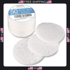 50 Count Natural Cellulose Facial Sponges for Cleansing and Exfoliating