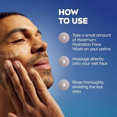 NIVEA MEN Maximum Hydration Face Wash, Face Wash with Provitamin B5 and Aloe Ver