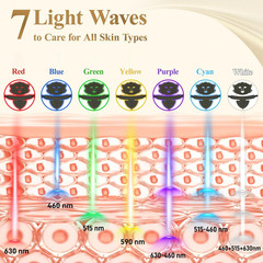 LED Face Neck Therapy Mask 7 Color 173 LED Rechargeable Skin Care Timer Black