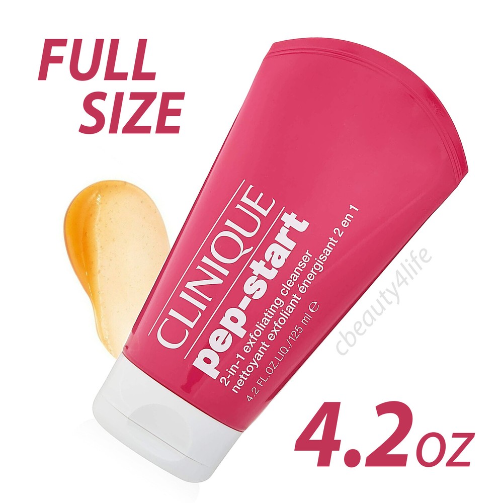 Clinique Pep-Start 2-in-1 Exfoliating Cleanser 4.2 oz FULL SIZE!