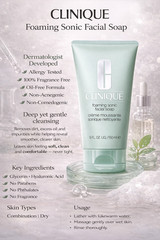 Clinique Foaming Sonic Facial Soap 5 oz / 150ml Fragrance Free Cleanser NEW
