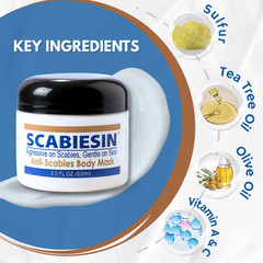 Scabiesin Anti-Scabies Body Mask Sulfur Tea Tree Oil 2oz