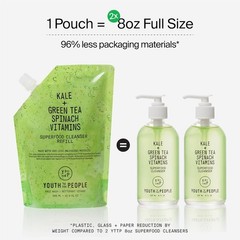 Superfood Facial Cleanser – Kale + Green Tea Daily Face Wash, Gentle Makeup Remo