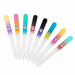 Double Sided Bohemian Crystal Czech Glass Nail File in Plastic Sleeve – 8 Pieces