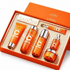 Vitamin C Facial Skin Care Set Anti Aging Hydrating Brightening Gift Box