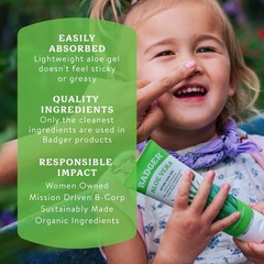 Organic Aloe Vera Gel for Face & Body, 96% Pure Unscented Organic Aloe Gel fo…