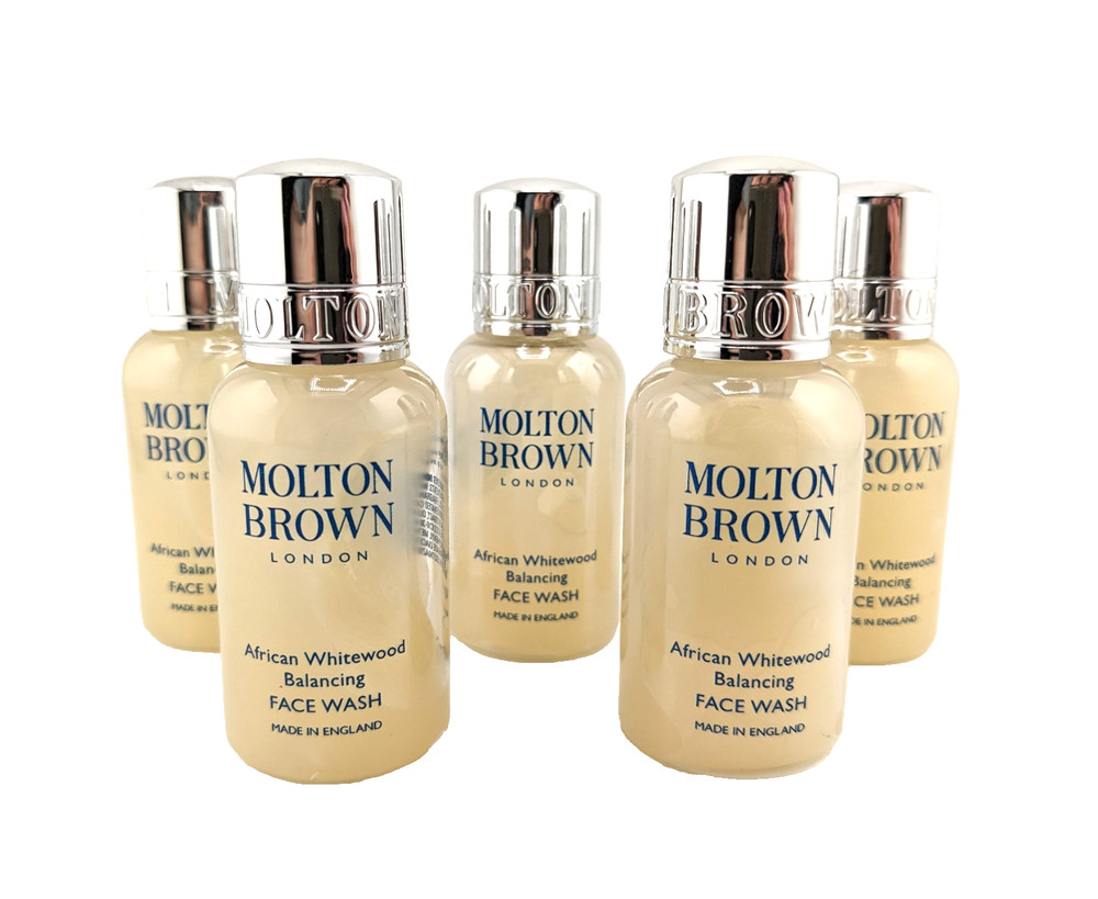 5x Molton Brown African Whitewood Balancing Face Wash 30ml each Travel Size