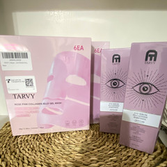 TARVY Rose Pink Collagen Jelly Gel Face Mask 6ct 0.98oz Niacinamide