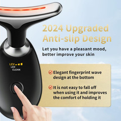 Facial Beauty Device, Multifunctional Facial Skin Care Tools with Vibration, Red