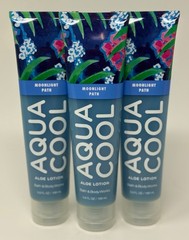 3 BATH & BODY WORKS MOONLIGHT PATH AQUA COOL ALOE LOTION CREAM HAND 5.6 OZ