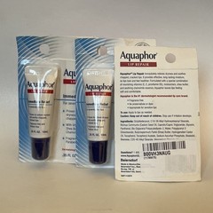Aquaphor Lip Repair Ointment Tube Immediate Relief – 0.35oz, Pack of 3