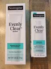 Neutrogena Evenly Clear Salicylic Acid Acne Exfoliant AND Adapalene Gel Retinoid