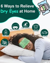 16 Packs Steam Eye Masks for Dry 1 Count (Pack of 16), Green Unscented-16
