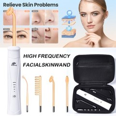 High Frequency Skin Therapy Wand 4PC Neon ARgon Facial Device Skin Care