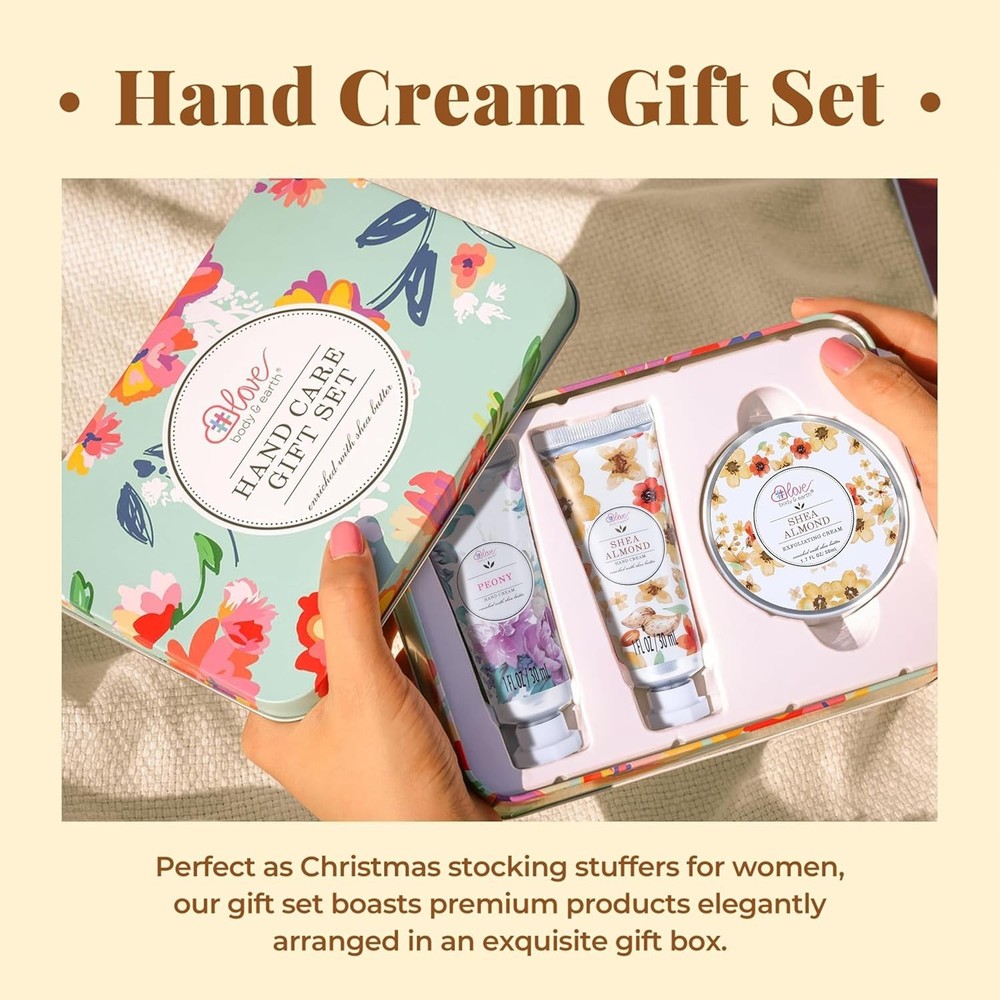 BODY & EARTH # LOVE Hand Cream Gift Set for Women, Hand Lotion Gift for Christma
