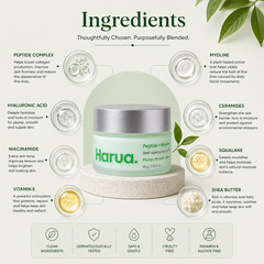 Harua Peptide Myoline Day Cream 45g Firming Moisturizer Plump Glow Skin