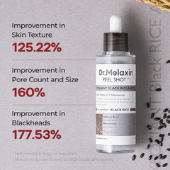 Peel Shot Black Rice Exfoliating Ampoule, Face Exfoliator with AHA BHA Niacinami