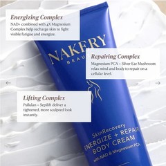 Nakery SkinRecovery Energize+Repair Body Cream 8.4 Fl Oz w/ NAD & Mag BRAND NEW