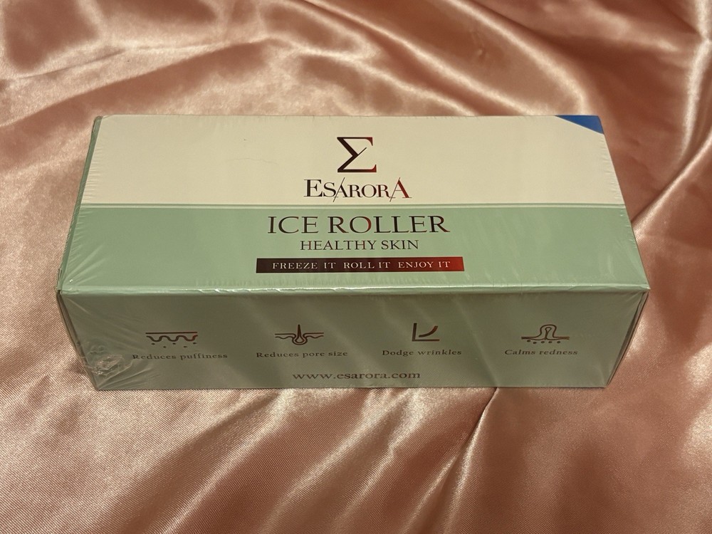 ESARORA Ice Roller Facial Massager for Wrinkles & Clogged Pores Blue/White