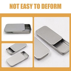 18 Pcs Empty Metal Tins with Lids Rectangular Tinplate Boxes for Craft Storage