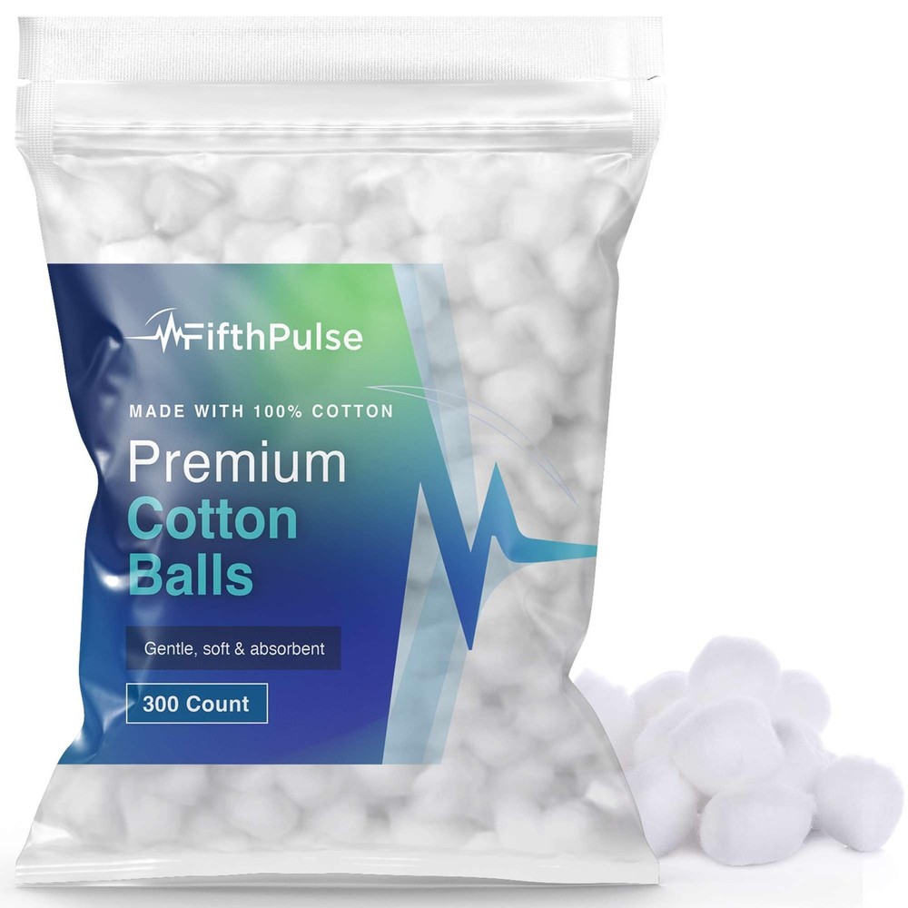 Premium Cotton Balls for Face – 300 Absorbent and Soft White Colored