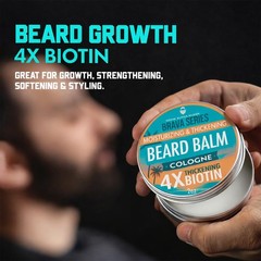 Biotin Beard Balm for Men – Growth & 2 Ounce (Pack of 2),