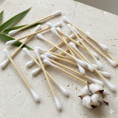 1050pcs CGR Organic cotton Swabs, 100% Cotton Double-Tipped, Bamboo…