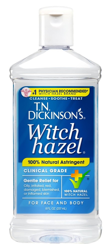 T.N. Dickinson&rsquo;s Witch Hazel 100% Natural 8 Ounce (Pack of 1), Clear