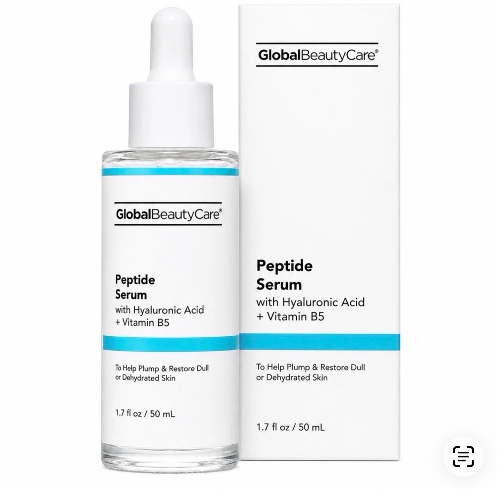 Global Beauty Care Peptide Serum Hyaluronic Acid Vitamin B5 1.7 oz Hydrating