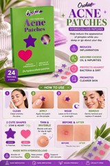 Orchid Hydrocolloid Acne Face Patches 24 Ct Vegan Cruelty-Free Non-Irritating