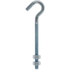 Hampton 02-3489-121 Zinc-Plated Steel Clothesline Bolt Hook 80 lbs. (Pack of 10)