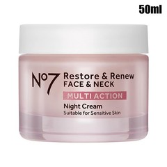 No7 Restore Renew Night Cream for Face Neck Multi-Action 50ML plastic container